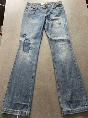 Paper Denim & Cloth medium blue straight jeans with contrast stitching